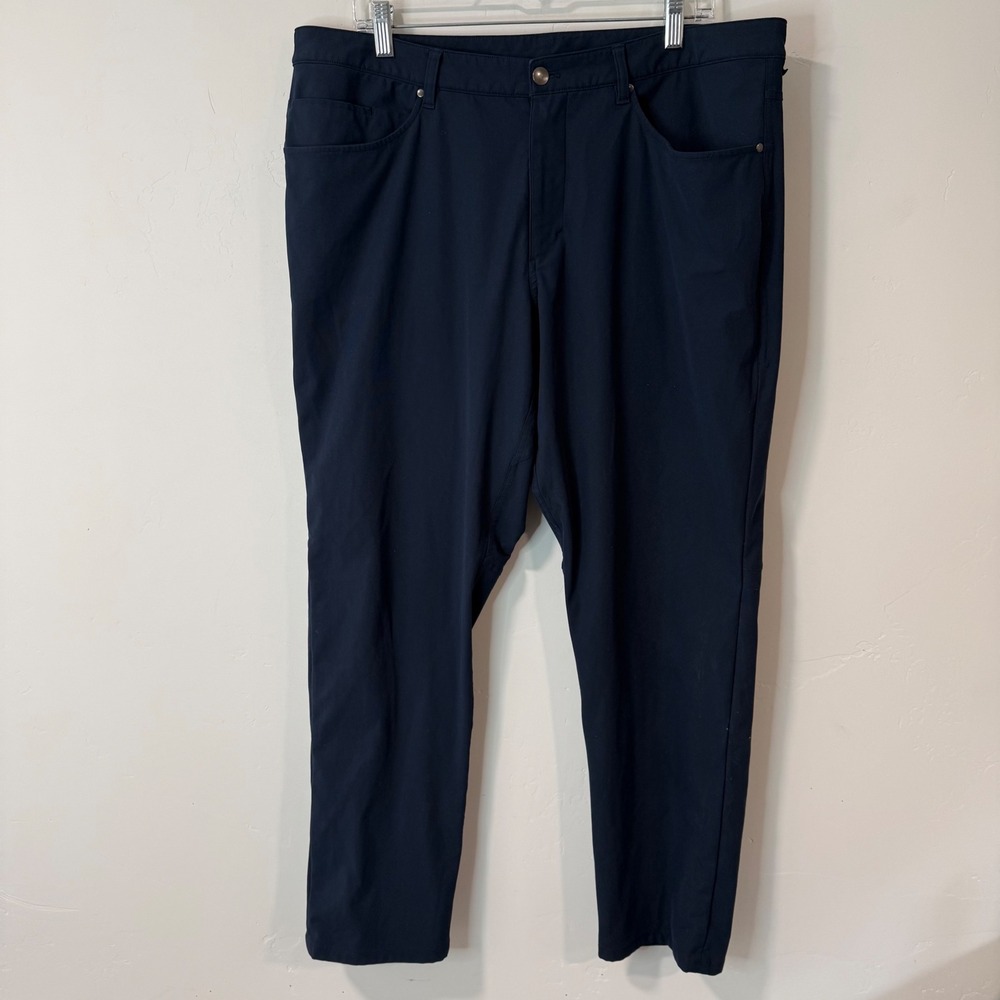 Lululemon Mens ABC Classic-Fit Trouser Pant 38 Navy Warpstreme Chino